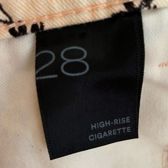 Anthropologie Pilcro High Rise Cropped Cigarette Floral 5-Pocket Jeans Size 28 - Picture 10 of 12